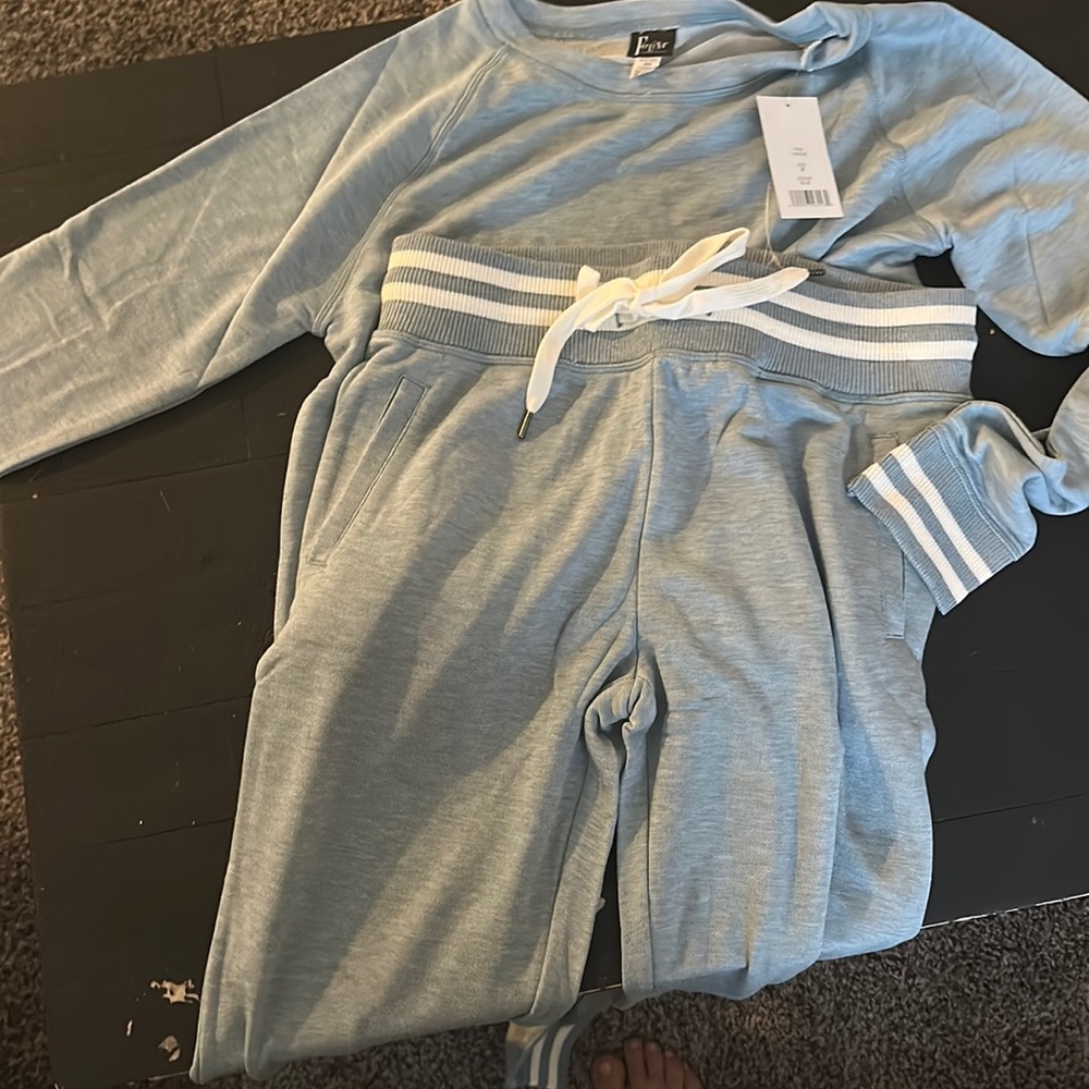 Felina 2 piece Sleep Set, Terry Crew Neck and jogger